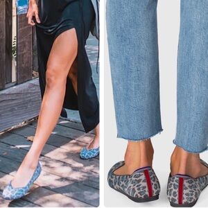 ROTHYS RARE RETIRED Leopard Print The Flat Size 7 Gray Blue Cheetah Luxury NWOT